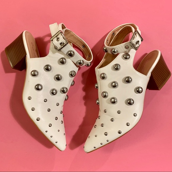 qupid white studded booties